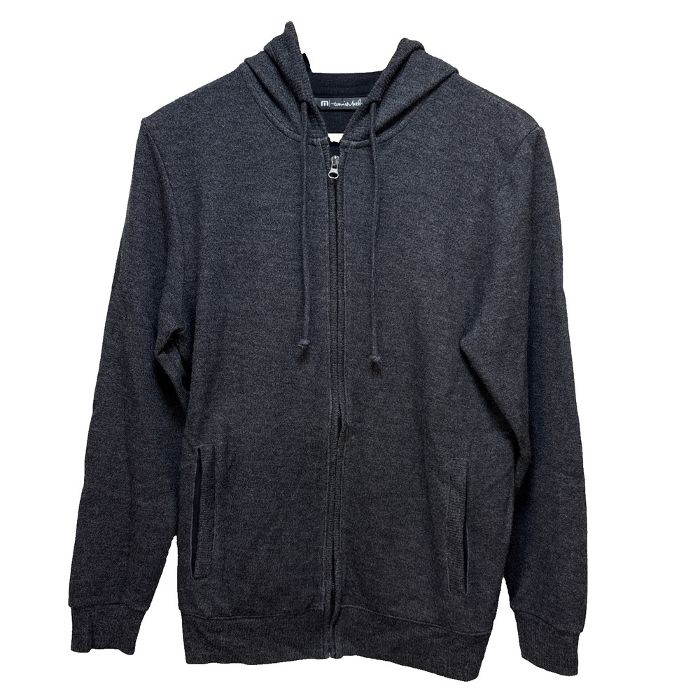 Travis Mathew‎ Full Zip Hoodie Hooded Jacket Sweater Size M Gray Pima Cotton